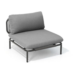 Modular Patio Sofa Chair with Rope Weave & Convertible Armrests