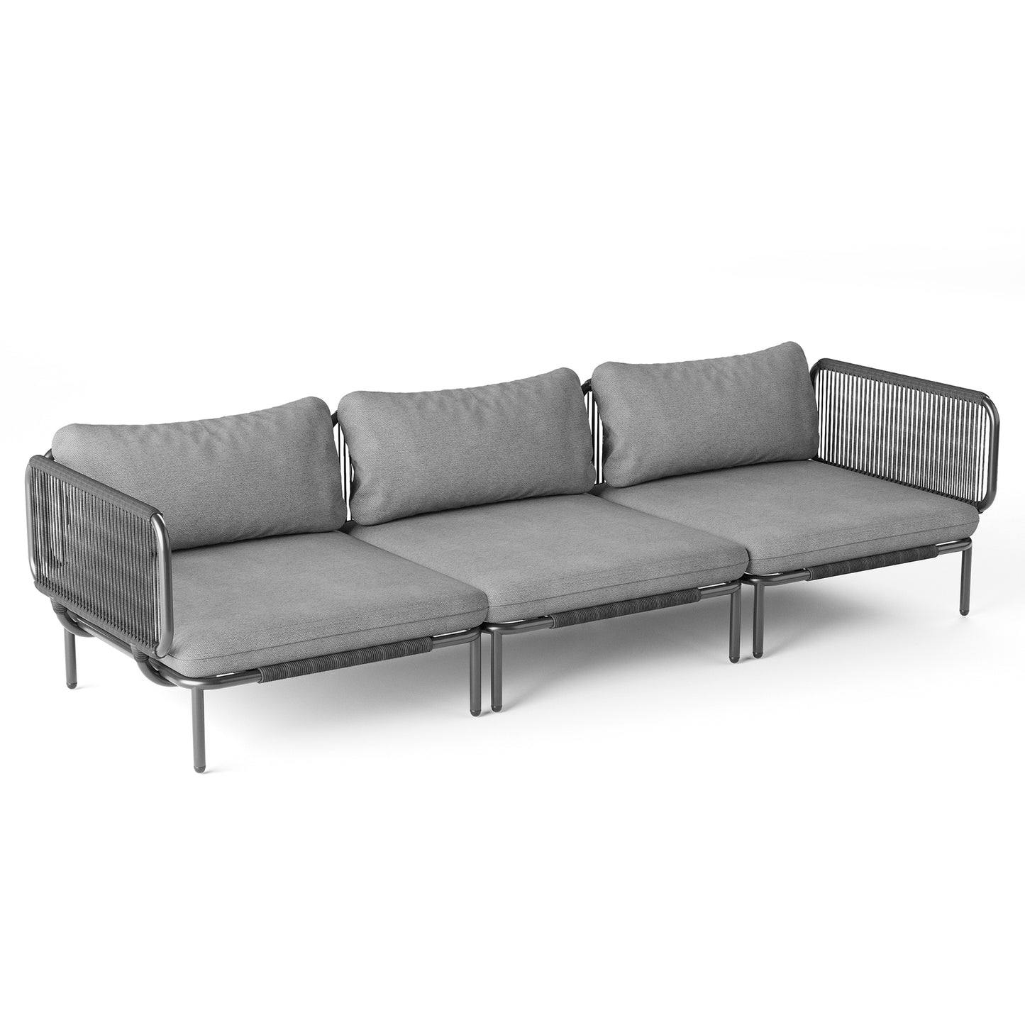 Crestlive Products Oversized Outdoor Metal Sofa Set with Cushions, Modular Seating