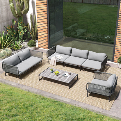 Crestlive Products Outdoor Sectional Sofa with Cushions, Modular Patio Conversation Set