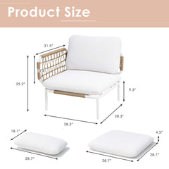 Aluminum Outdoor Loveseat with Detachable Cushions