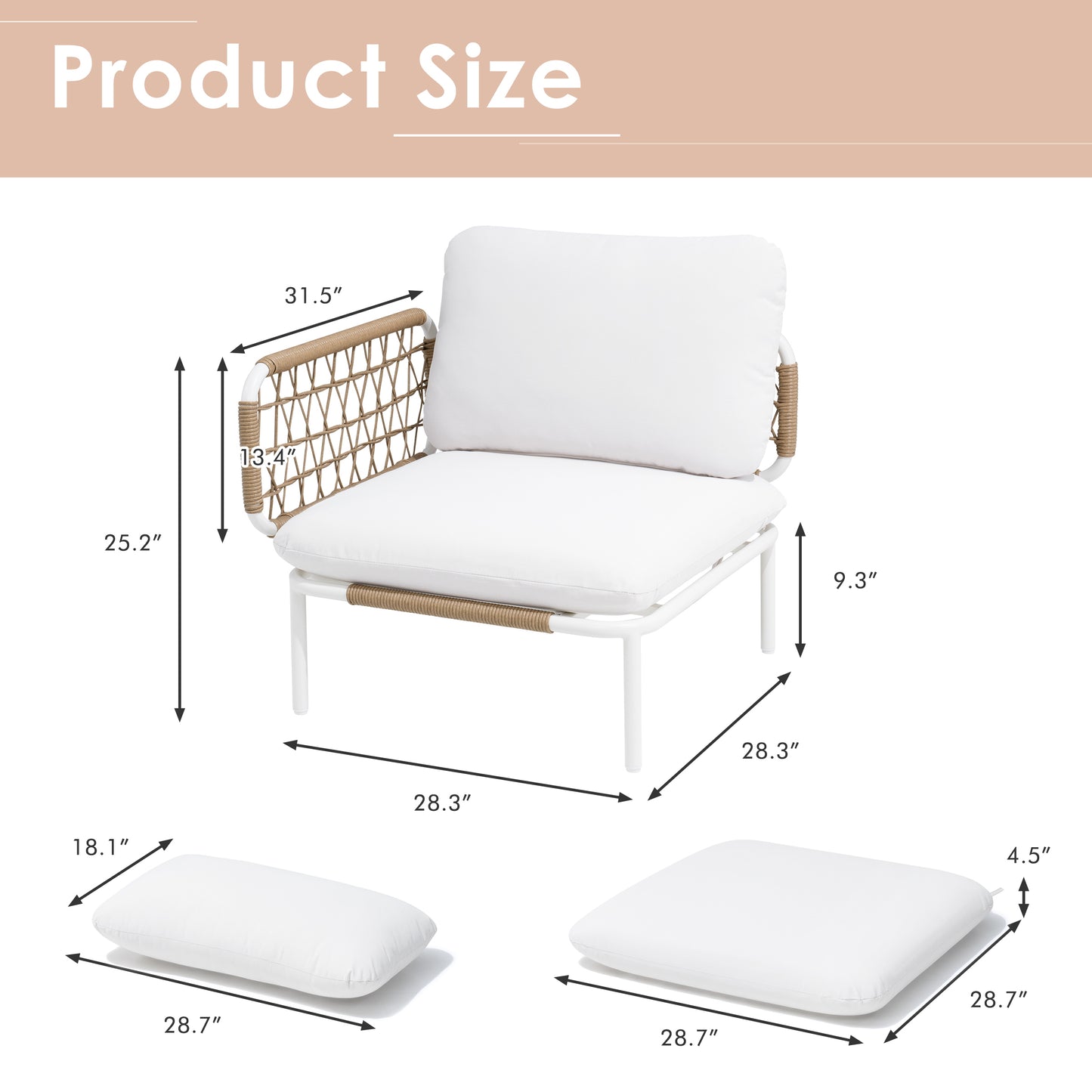 Crestlive Products Aluminum Outdoor Loveseat 2-Seater Patio Couch with Detachable Cushions