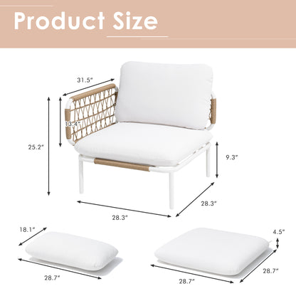 Crestlive Products Aluminum Outdoor Loveseat 2-Seater Patio Couch with Detachable Cushions