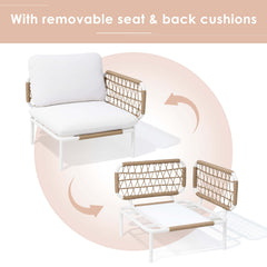 Aluminum Outdoor Loveseat with Detachable Cushions