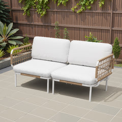 Aluminum Outdoor Loveseat with Detachable Cushions