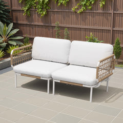 Aluminum Outdoor Loveseat with Detachable Cushions