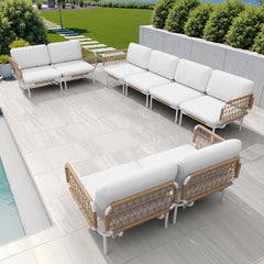 Aluminum Outdoor Loveseat with Detachable Cushions