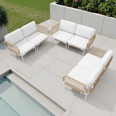 Aluminum Outdoor Loveseat with Detachable Cushions