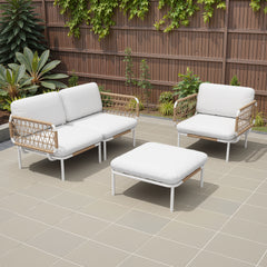 Aluminum Outdoor Loveseat with Detachable Cushions