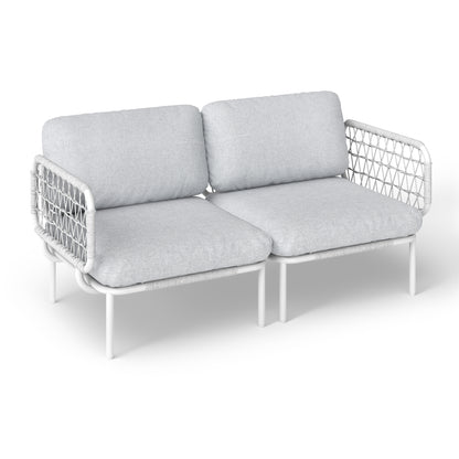 Crestlive Products Aluminum Outdoor Loveseat 2-Seater Patio Couch with Detachable Cushions