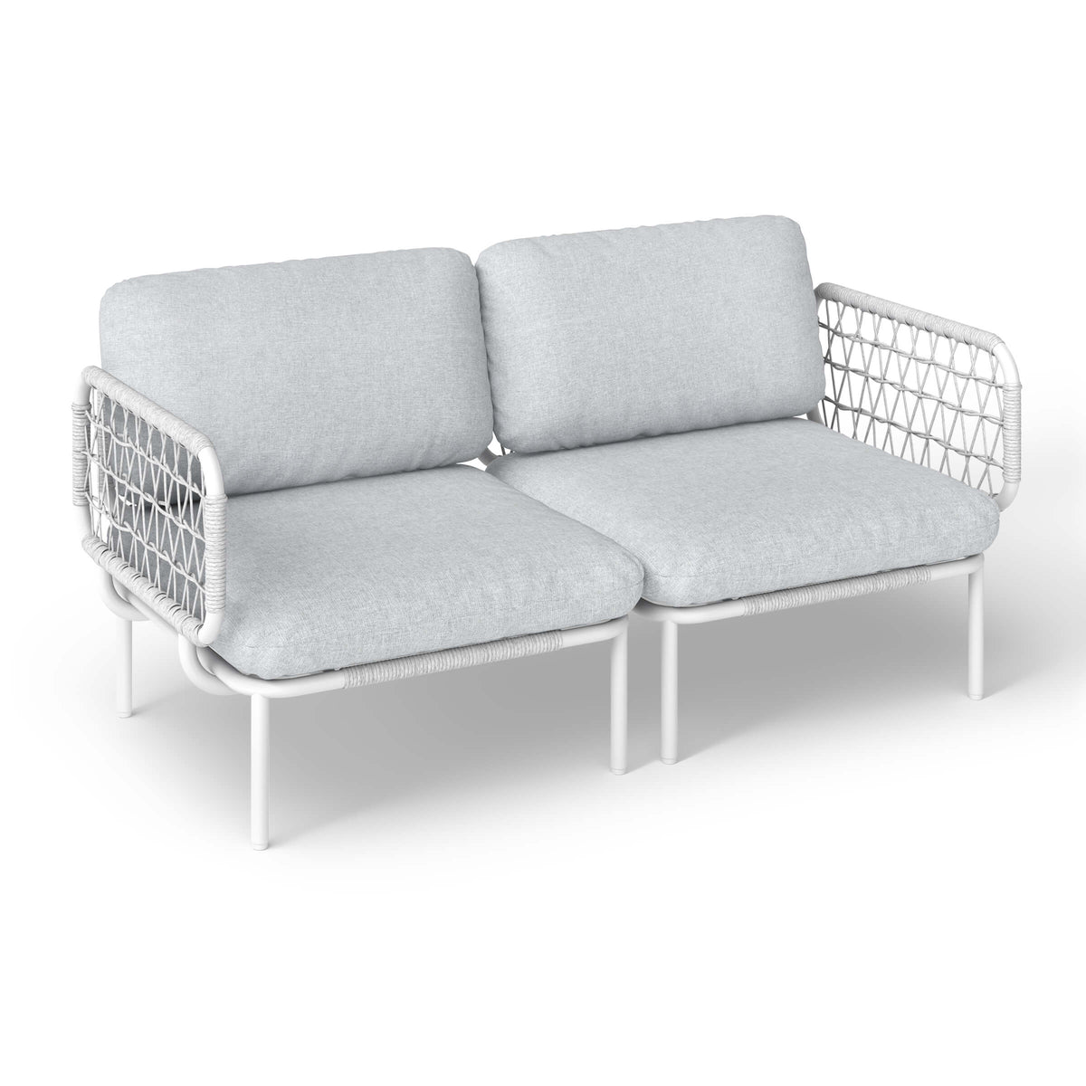 Aluminum Outdoor Loveseat with Detachable Cushions