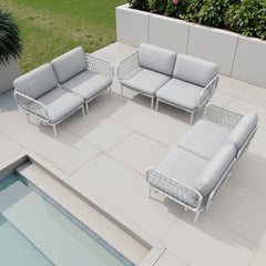 Aluminum Outdoor Loveseat with Detachable Cushions