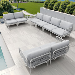 Aluminum Outdoor Loveseat with Detachable Cushions