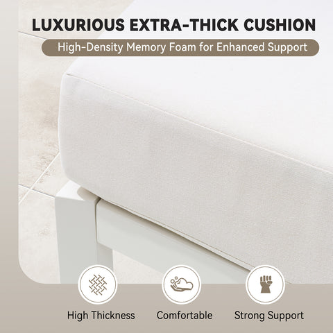 Crestlive Products Aluminum Outdoor Curved Patio Sectional Sofa with Water-Resistant Cushions