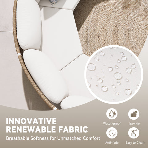 Crestlive Products Aluminum Outdoor Curved Patio Sectional Sofa with Water-Resistant Cushions