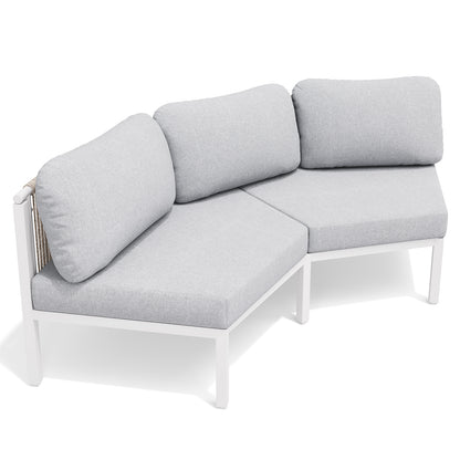Crestlive Products Half Moon 2-Piece Aluminum Patio Furniture Set, Waterproof Curved Outdoor Sofa