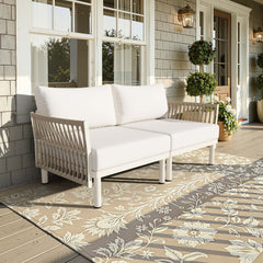 Modular Outdoor Wicker Sectional Sofa with Cushions