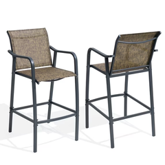 Crestlive Products 28.74" Metal Outdoor Bar Height Stool (Set of 2)