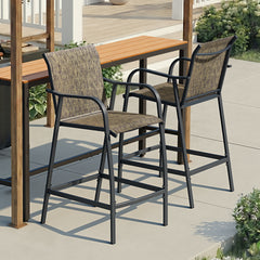 Textilene Outdoor Patio Bar Stool Set of 2