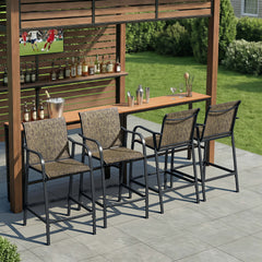 Textilene Outdoor Patio Bar Stool Set of 2