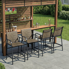 Textilene Outdoor Patio Bar Stool Set of 2