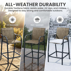 Textilene Outdoor Patio Bar Stool Set of 2