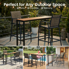 Textilene Outdoor Patio Bar Stool Set of 2
