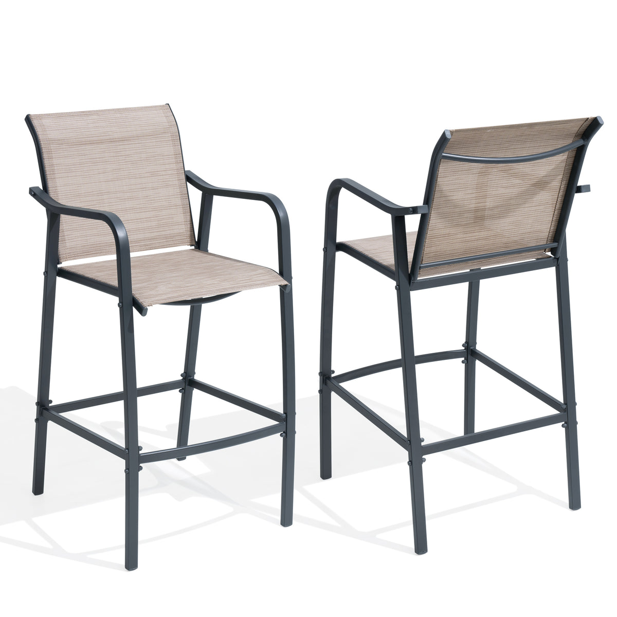 Textilene Outdoor Patio Bar Stool Set of 2
