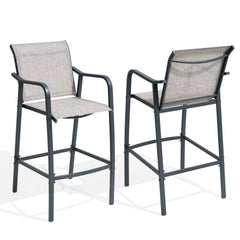 Textilene Outdoor Patio Bar Stool Set of 2