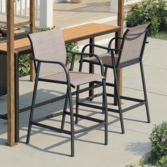 Textilene Outdoor Patio Bar Stool Set of 2