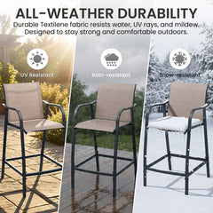 Textilene Outdoor Patio Bar Stool Set of 2