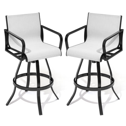 Crestlive Products Swivel Bar Stools Set of 2 with Sunbrella and Aluminum
