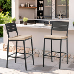 Outdoor Patio Bar Stool Set of 2 with Cushion