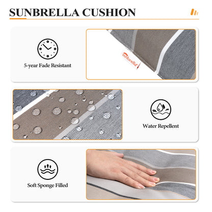 Crestlive Products Aluminum Outdoor Swivel Bar Stool Set of 2 with Sunbrella Cushion