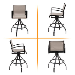 Aluminum Swivel Outdoor Bar Stool Set of 2 with Sunbrella