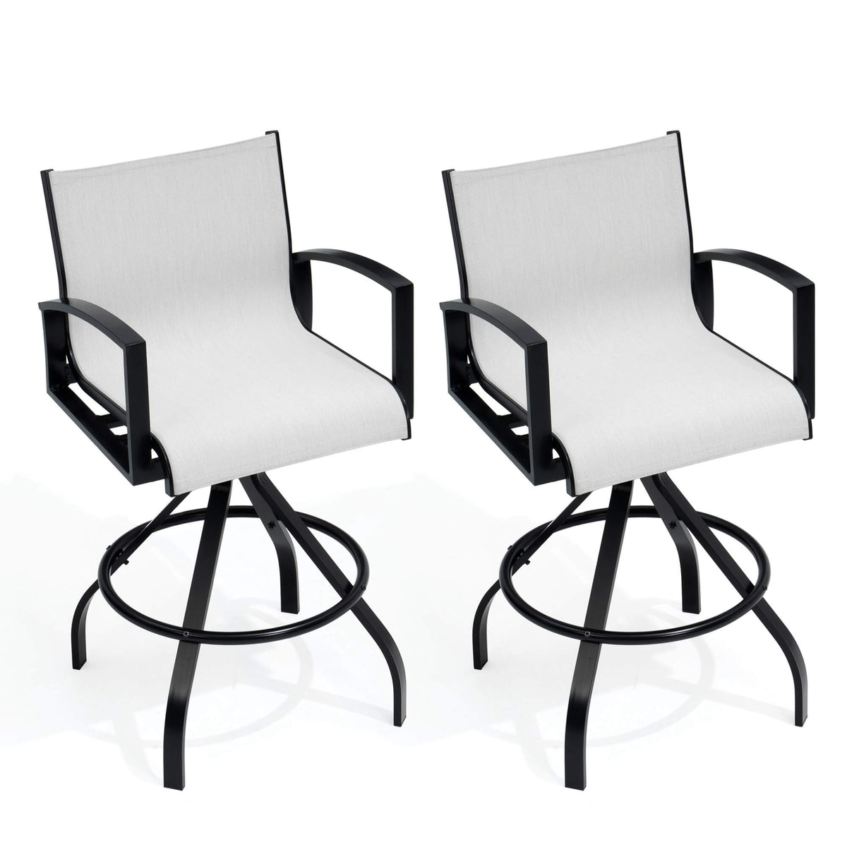 Aluminum Swivel Outdoor Bar Stool Set of 2 with Sunbrella