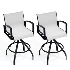 Aluminum Swivel Outdoor Bar Stool Set of 2 with Sunbrella