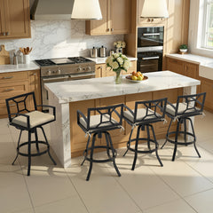 Aluminum Swivel Outdoor Bar Stool Set of 2 with Sunbrella Cushions