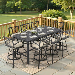Aluminum Swivel Outdoor Bar Stool Set of 2 with Sunbrella Cushions