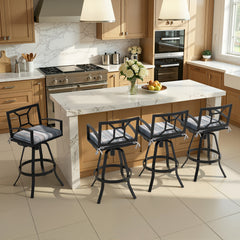 Aluminum Swivel Outdoor Bar Stool Set of 2 with Sunbrella Cushions