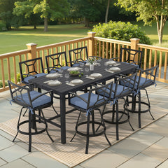 Aluminum Swivel Outdoor Bar Stool Set of 2 with Sunbrella Cushions