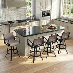 Aluminum Swivel Outdoor Bar Stool Set of 2 in Sunbrella