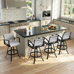 Aluminum Swivel Outdoor Bar Stool Set of 2 in Sunbrella