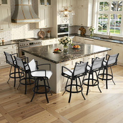 Aluminum Swivel Outdoor Bar Stool Set of 2 in Sunbrella