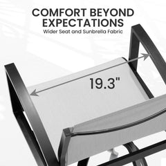 Aluminum Swivel Outdoor Bar Stool Set of 2 in Sunbrella