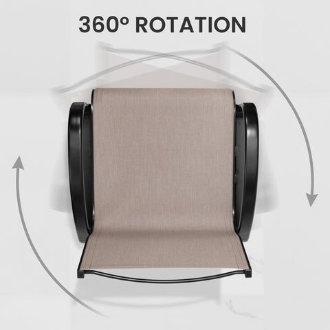 Crestlive Products Aluminum Outdoor Swivel Bar Stool Set of 2 with Sunbrella Fabric