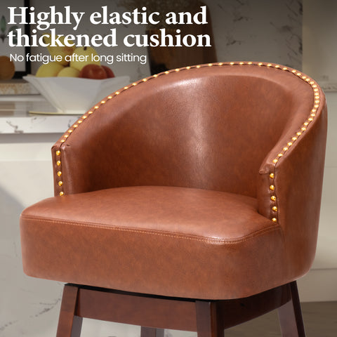 Crestlive Products Swivel 31.9'' Faux Leather Bar Stool (Set of 2)