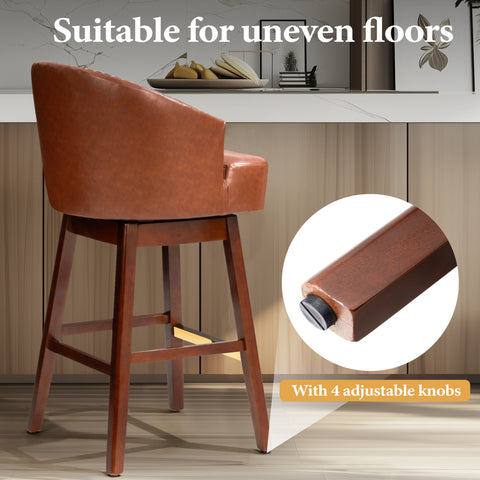 Crestlive Products Swivel 31.9'' Faux Leather Bar Stool (Set of 2)