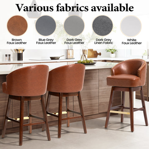 Crestlive Products Swivel 31.9'' Faux Leather Bar Stool (Set of 2)