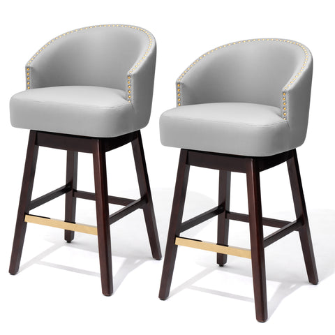 Crestlive Products Swivel 31.9'' Faux Leather Bar Stool (Set of 2)