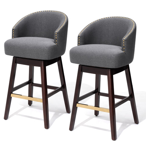 Crestlive Products Swivel 31.9'' Faux Leather Bar Stool (Set of 2)
